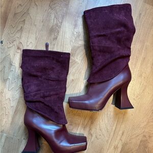 JW PEI Burgundy Heeled Boots